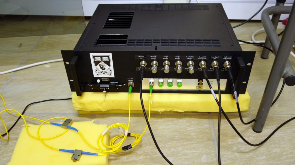 A FIELD-DEPLOYABLE PROTOTYPE OF UWA'S FREQUENCY SYNCHRONISATION SYSTEM IN USE IN SOUTH AFRICA.