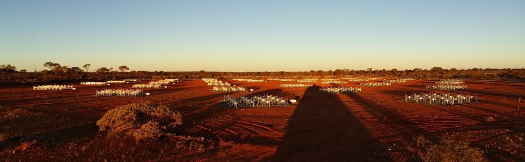 Evening panorama view of the MWA's East Hex, after deployment. Credit: Kimberly Steele, 2016