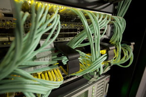 Behind the scenes in a supercomputer at the Pawsey Centre.