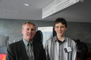 Astronaut Andy Thomas and ICRAR Work Experience Student Cooper Lee.