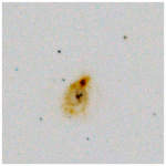 A ‘Train Wreck’ merge of two galaxies. Found in images from the GAMA survey. Image from Dr Aaron Robotham.