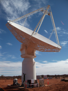 The Australian Square Kilometre Array Pathfinder’s first dish. Credit: Photography by Paul Bourke and Jonathan Knispel. Supported by WASP (UWA), iVEC, ICRAR, and CSIRO