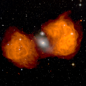 The radio galaxy Fornax A. Credit: NRAO/AUI/NSF