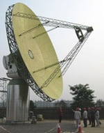 The first ASKAP antenna during factory acceptance testing. Credit: Carole Jackson, CSIRO