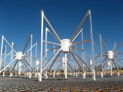 The Murchison Wide-field Array or MWA, a radio telescope under construction in Western Australia's Murchison Radio-astronomy Observatory (MRO) through an international collaboration including teams from Australia, India and North America. Credit: David Herne, ICRAR