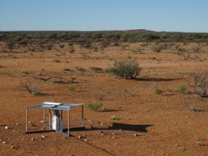 The EDGES instrument in the Murchison Radio-astronomy Observatory (MRO). Credit: Judd Bowman.