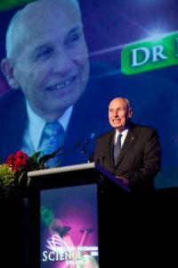 Dr Bernard Bowen, Chair of the International Centre of Radio Astronomy Research was inducted at a WA Science Awards gala dinner at the Perth Convention and Exhibition Centre last night.