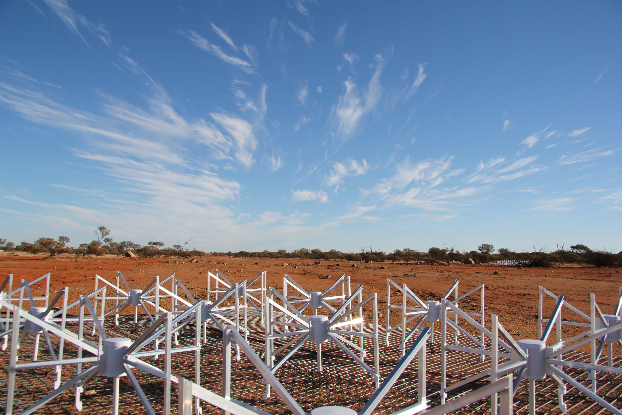 A tile of the Murchison Widefield Array telescope. Credit: ICRAR.