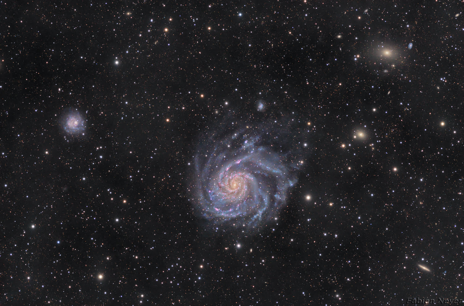 Galaxy M101, an example of a 'flat' galaxy. Credit: Fabian Neyer, Stemwarte Antares.