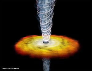 An artist's impression of a quasar