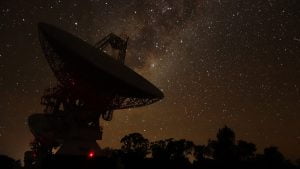 Compact Array antennas at night. Credit Sascha Schediwy.