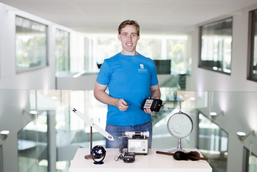 UWA PhD Candidate David Gozzard with some of the equipment that will be used on the flight to the South Pole. Credit: ICRAR.