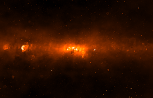This image shows the centre of the Milky Way as seen by the Galactic Centre Molecular Line Survey. Credit: Chenoa Tremblay (ICRAR-Curtin)