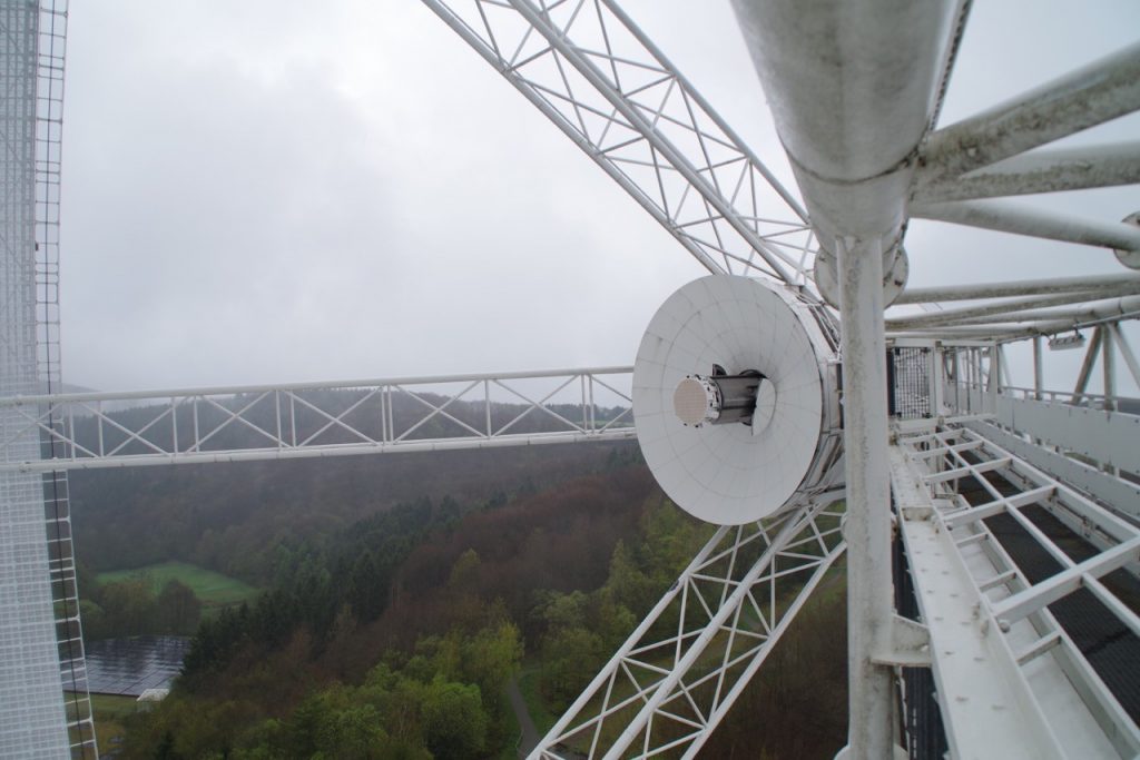 CSIRO’s phased-array feed installed on the Effelsberg telescope in Germany. Credit: Michael Kramer, MPIfR