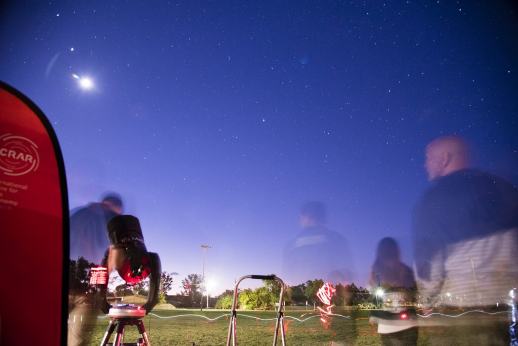Observing the Moon at Mount Magnet Astrofest. Credit: Kim Steele