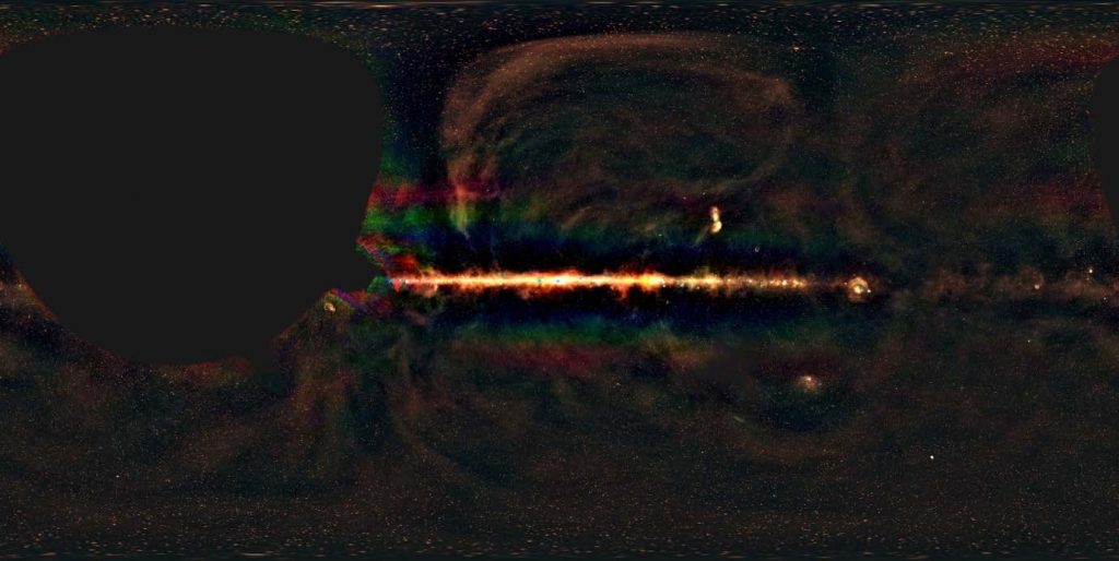The first year of GLEAM observations, covering the whole Southern Sky. This is the first radio colour view of our universe