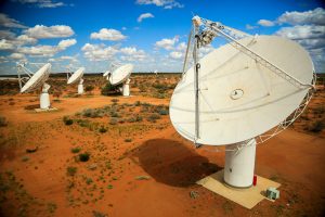 CSIRO’s Australian Square Kilometre Array Pathfinder (ASKAP) radio telescope, located at CSIRO’s Murchison Radio-astronomy Observatory in Western Australia. Credit: CSIRO/Dragonfly Media