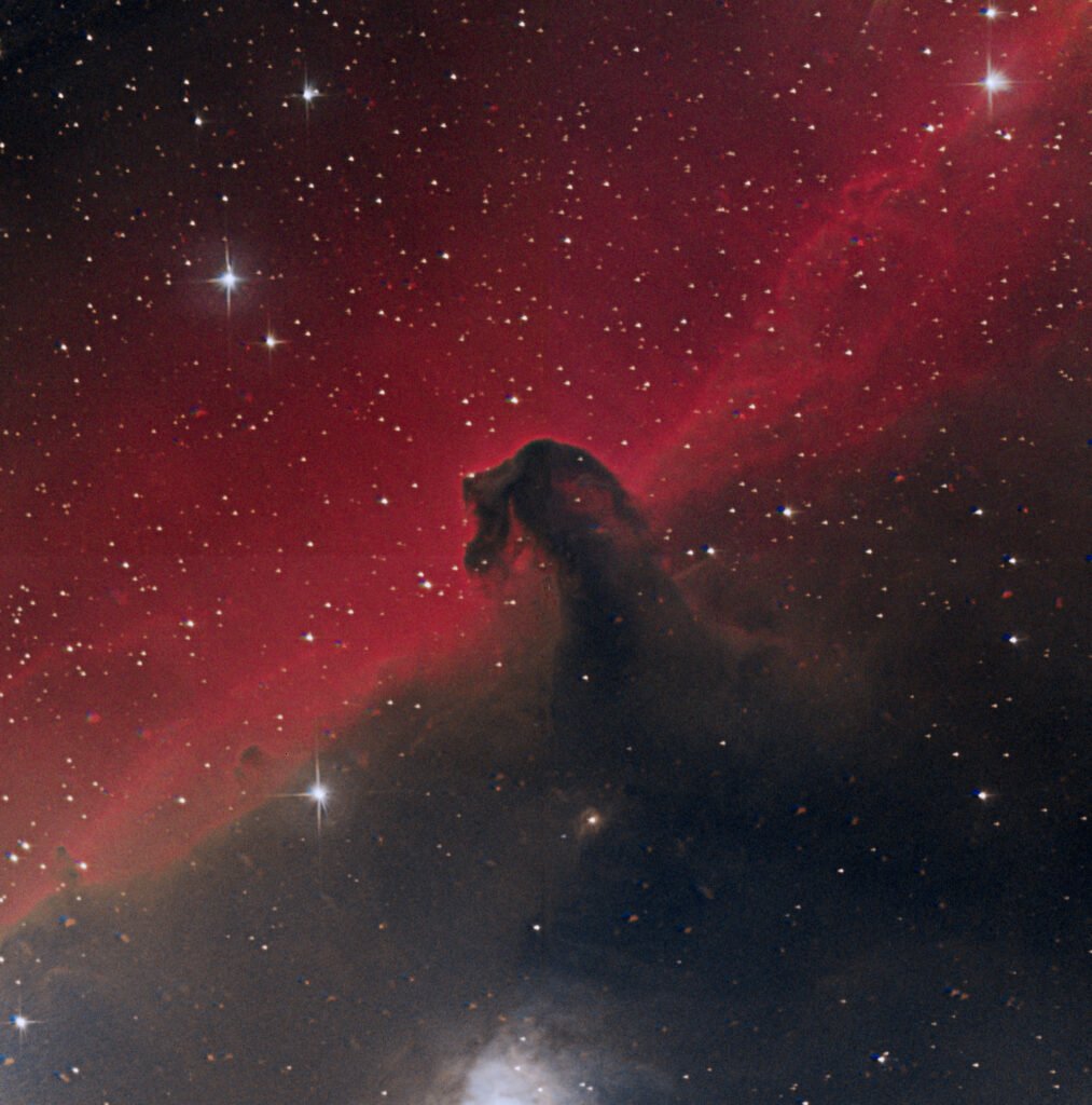 The Horsehead Nebula taken by Paul Luckas while testing the new SPIRIT 6 telescope, and processed by Colin Eldridge.