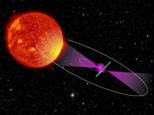 Artist's impression of a biany pulsar system