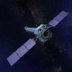 Description: This artist's illustration depicts NASA's Chandra X-ray Observatory in space.Credit: NASA/CXC & J. Vaughan
