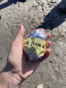 A shiny rock labeled with "Lake Hope"
