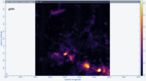 StarFISH image of CS (1-0) Peak intensity in a 1 square degree region l = 333-334 degrees
